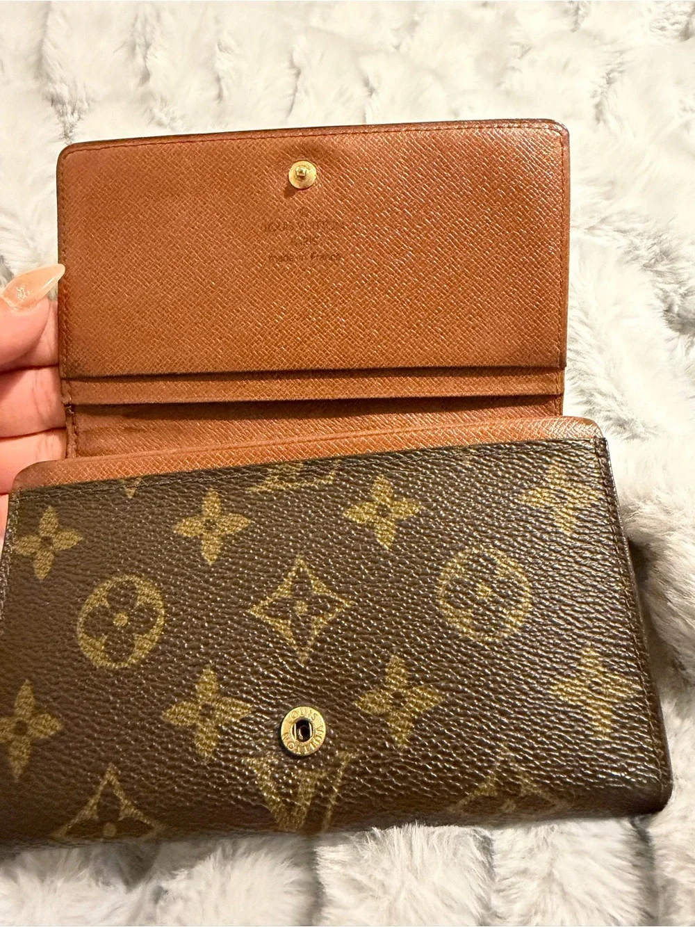 Louis Vuitton Brown Monogram Continental Wallet with Gold Hardware